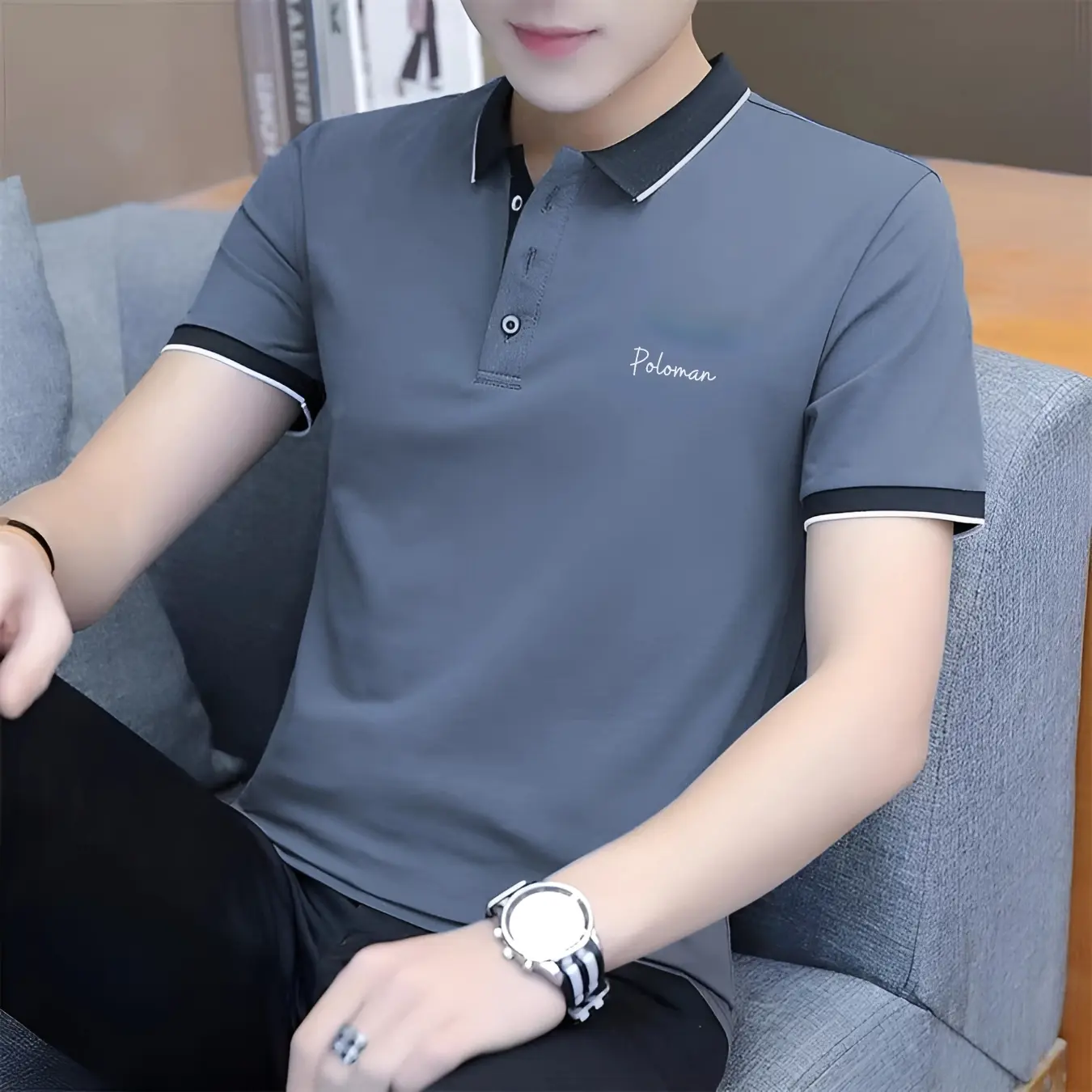 Mã 04: POLOMAN – Áo Thun Polo Cổ Bẻ Co Giãn Đa Chiều Basic Tay Ngắn Cực Đẹp Thanh Lịch, Sang Trọng, Trẻ Trung Menswear Có Cổ