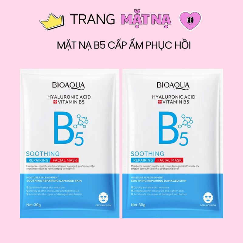 [Tặng 4 Miếng] Combo 30 Miếng Mặt nạ B5 Dưỡng Da Cấp Ẩm Phục Hồi Nữ Bioaqua Cosmetics Skincare Làm Đẹp Da Peel Da - Mask Collagen