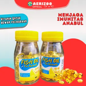 Vitamin Minyak Ikan untuk Kucing Anjing Kelinci Fish Oil Omega 3 Vitamin Bulu dan Nafsu Makan Hewan Peliharaan Aerizoo
