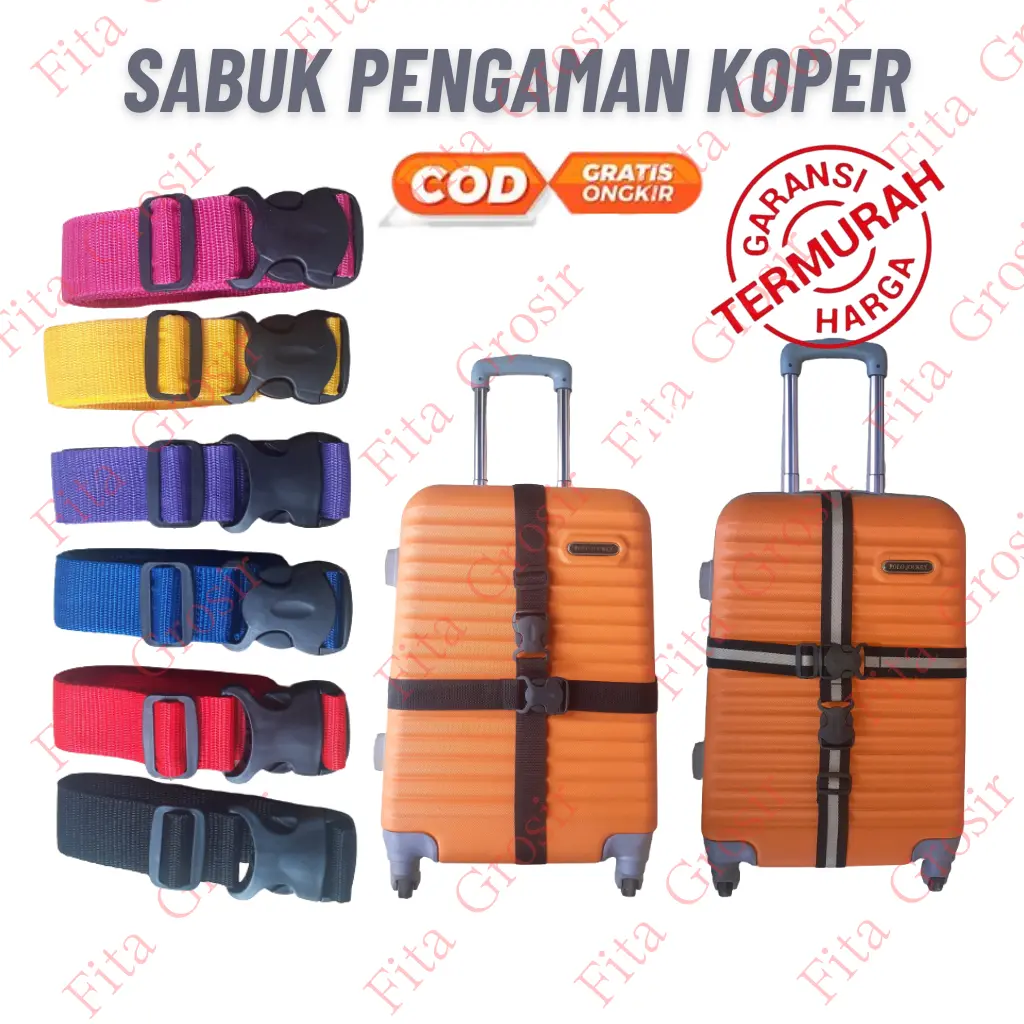 Grosir Belt Strap Sabuk Silang Pengaman Koper Haji Umroh Traveling bahan Tebal
