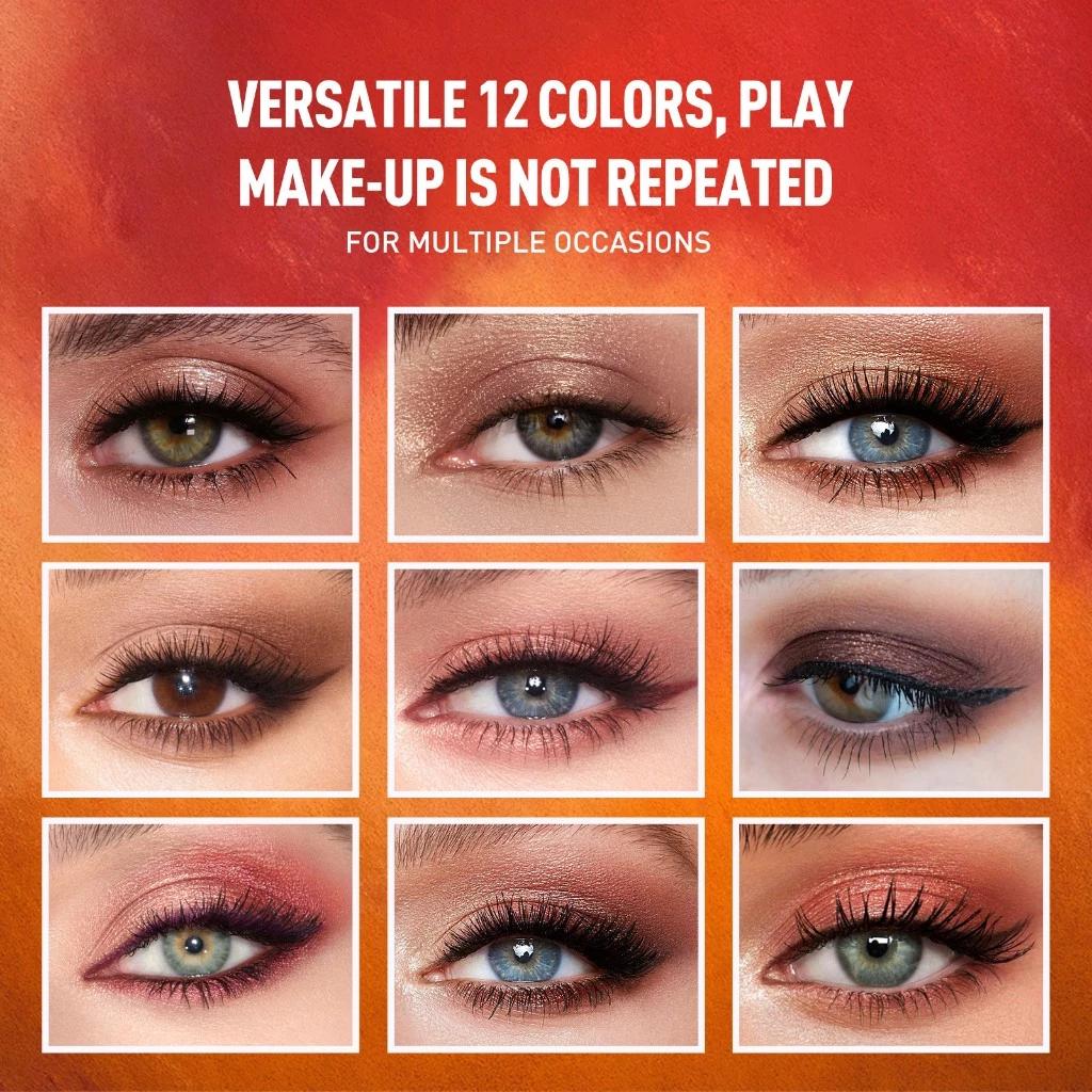 ebelin #3 Dreamy Bellflower 12 Warna Multifungsi Eyeshadow 9g Palette Palet Sorot Eye Shadow Tahan 24 Jam Riasan Mata Dazzling Rose Tempting Almond Dreamy Bellflower