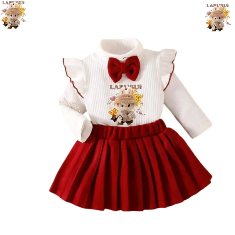 BAJU ANAK LABUBU LUCU CANTIK/SETELAN ANAK PEREMPUAN ONE SET ROK CEWEK USIA 1- 6 TAHUN 6