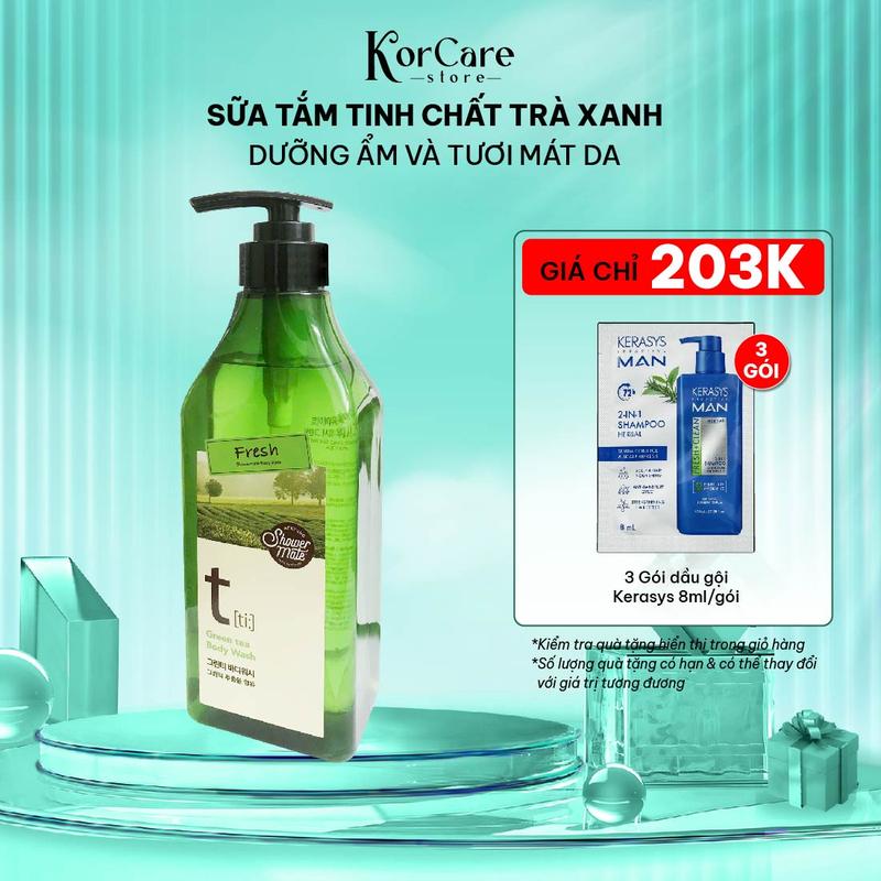 Sữa tắm cao cấp Hàn Quốc Shower Mate Green Tea tinh chất trà xanh dưỡng ẩm và tươi mát 550ml