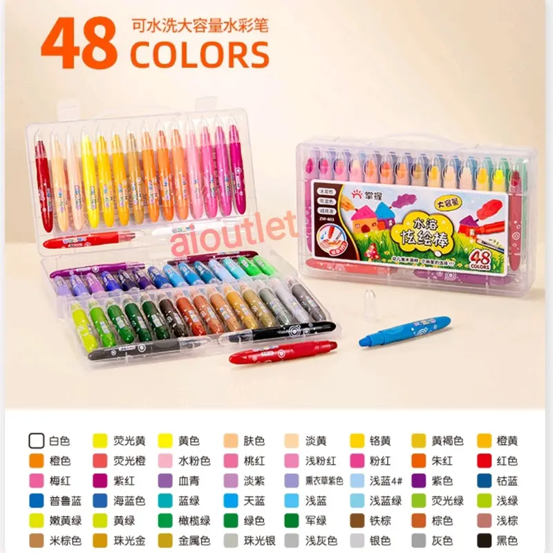 Silky Crayon Grasp Mata Besar / Sedang / Kecil 48 warna Crayonnya Para Juara 3