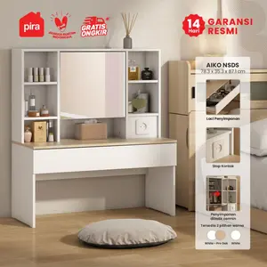 PIRA METROPOLIS - AIKO NSDS Meja Rias Lesehan dengan Colokan Listrik