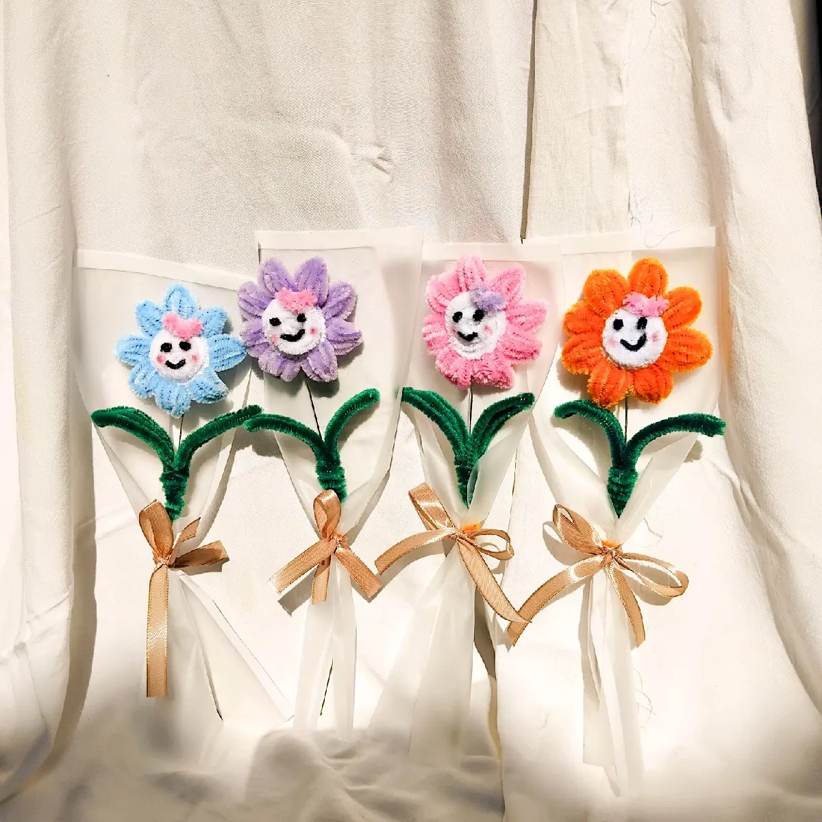 Buket Kawat Bulu Single/Buket Kawat Bulu/Bunga Kawat Bulu/Sunflower Kawat Bulu