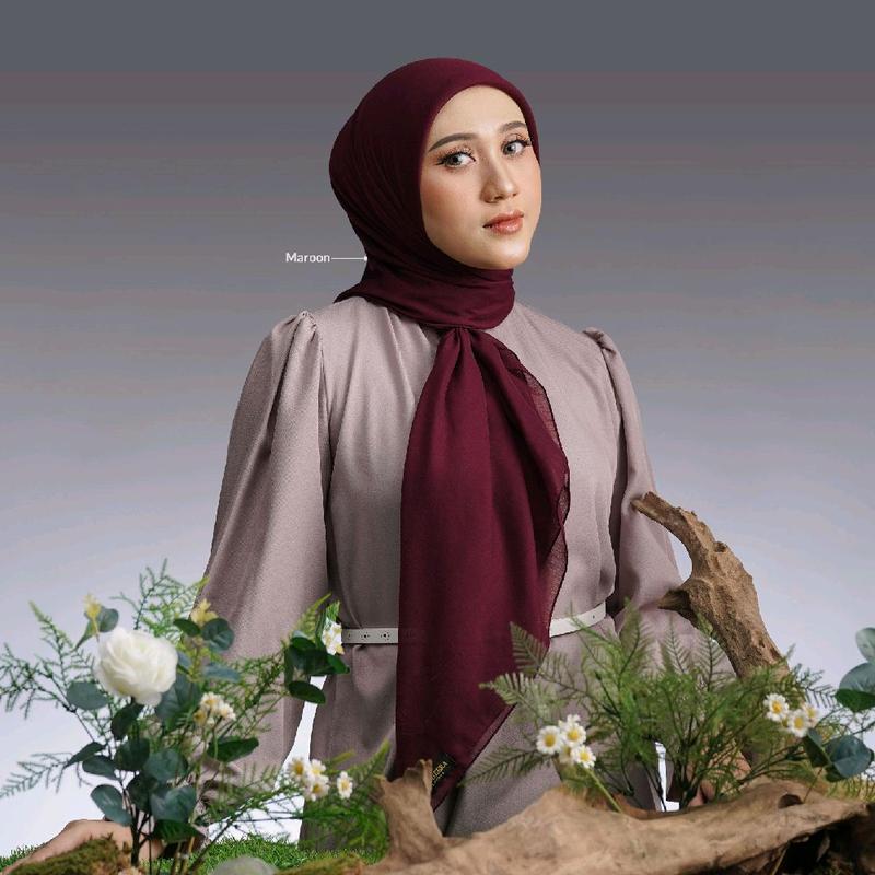 PROMO NADHEERA 037 HIJAB SEGI EMPAT POLOS PARIS TERBARU 4