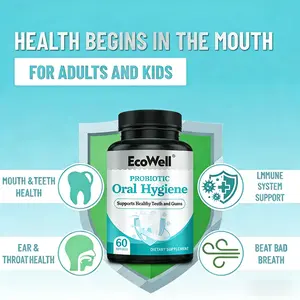Probiotik Oral Bau mulut segar tahan lama Menyeimbangkan flora oral Mengurangi plak gigi Mencegah gigi berlubang & melindungi email