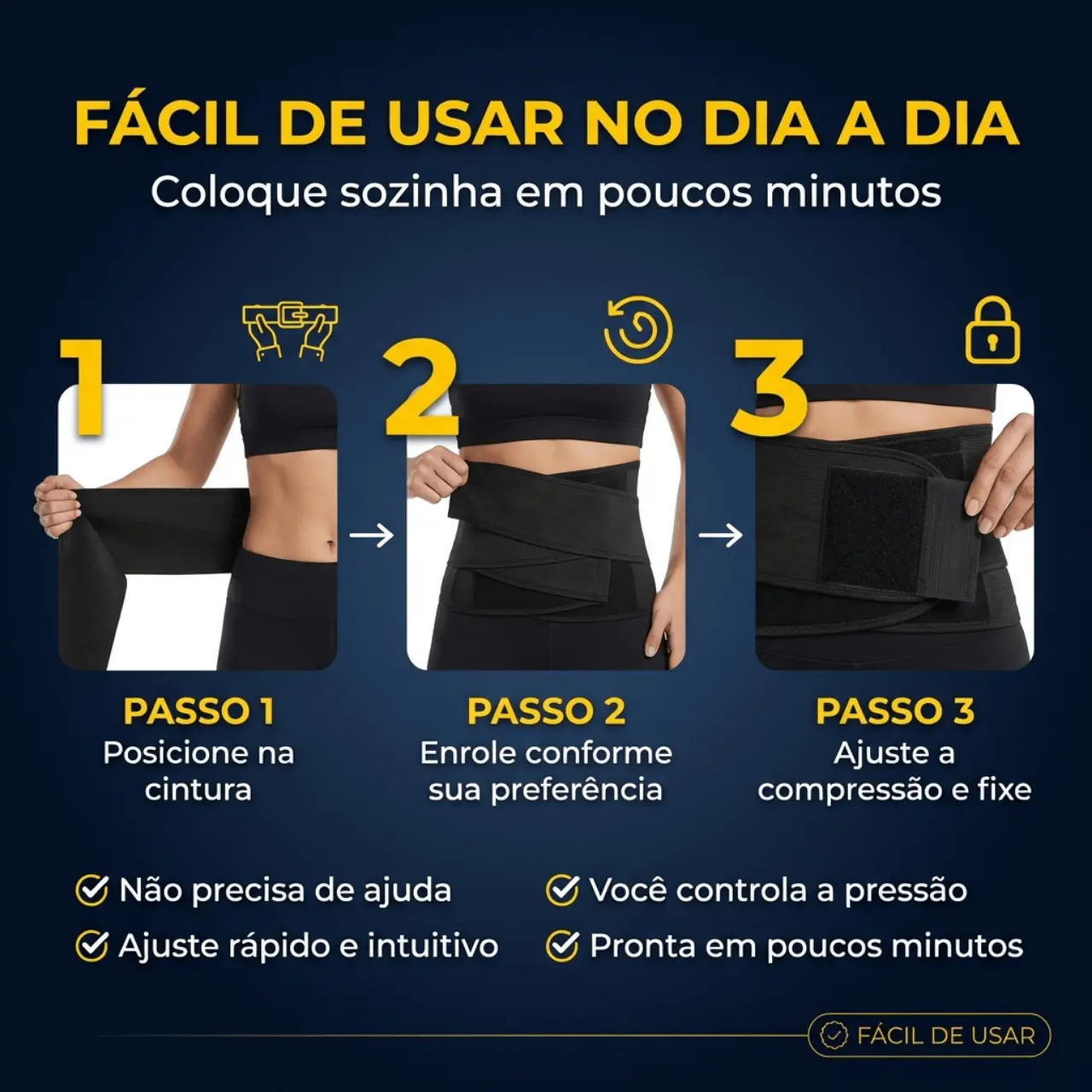 Faixa Modeladora Feminina Alta Compressão Sinta Abdominal Plus Size Ajustável Confortável e Respirável Para Sair Treino Dia A Dia Moda Feminina - imagem 6