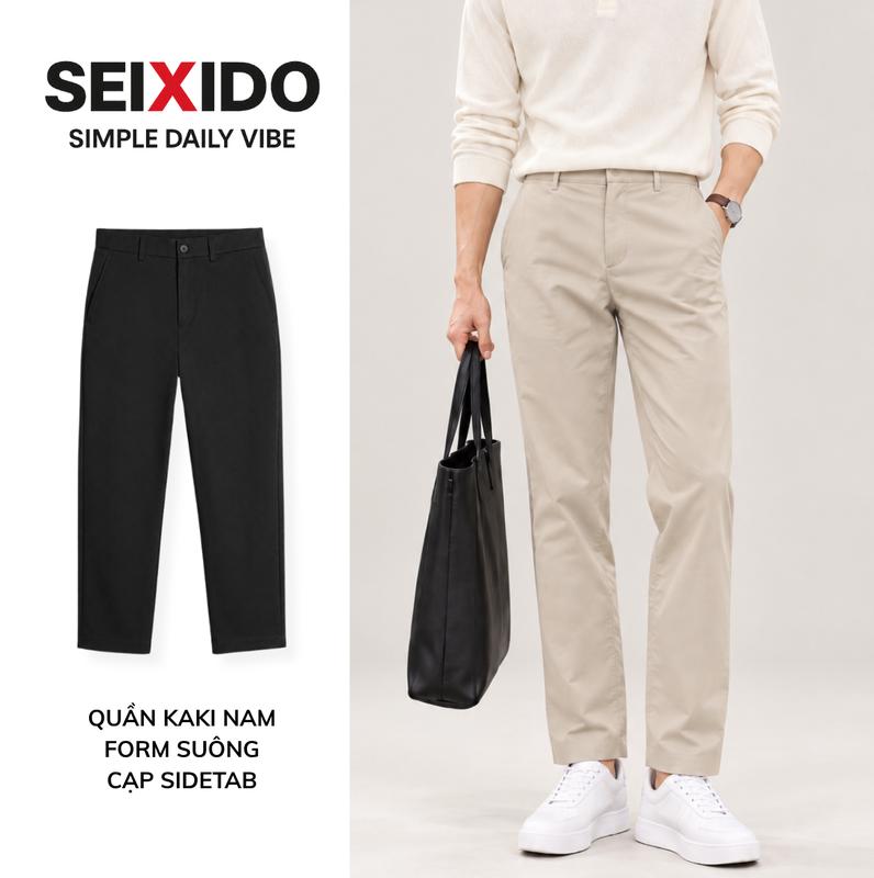 [DEAL MỞ BÁN] Quần Kaki cạp Chun ẩn SideTab SEIXIDO Form Suông, Vải KaKi Cao Cấp, Mềm Mịn N056