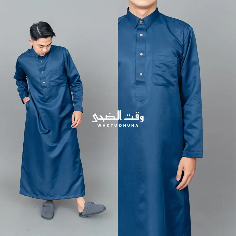 WAKTU DHUHA - Jubah Arab Kerah Kemeja Lengan Panjang Premium Bahan Super Adem Zayn Thobe Fashion Muslim 5