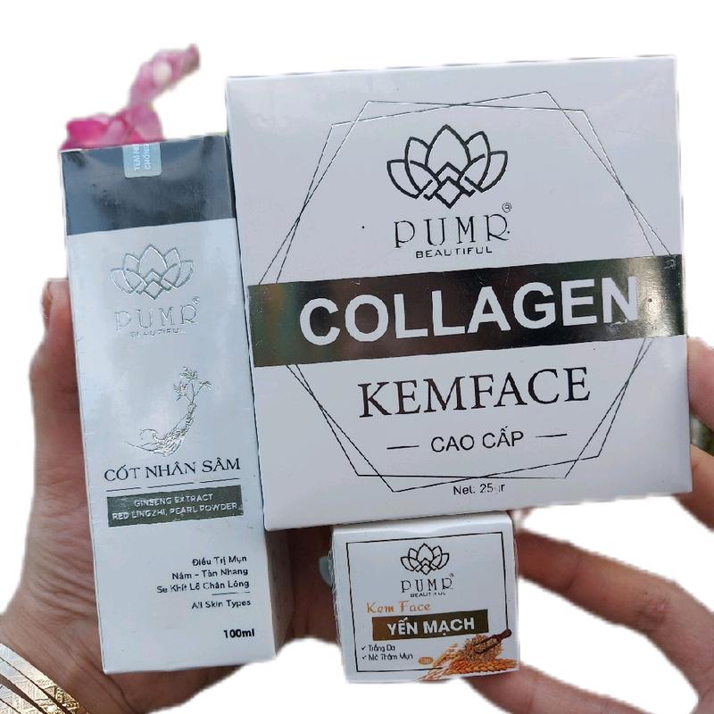 COMBO TÁI TẠO CỐT NHÂN SÂM + KEM FACE YẾN MẠCH & KEM FACE COLLAGEN - PURM tái tạo & Làm đẹp da