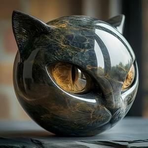 Estatua de resina de gato de lujo, efecto de piedra volcánica elegante, decoración hecha a mano para hogar y oficina, regalo para amantes de los gatos