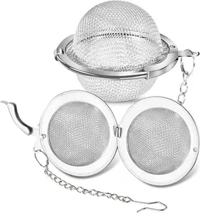 TERMURAH - Saringan Bola Stainless Steel Jaring - Tea Infuser Ball Kecil Besar - Saringan Teh Bulat Bola Rantai Stainless Steel - BISA COD