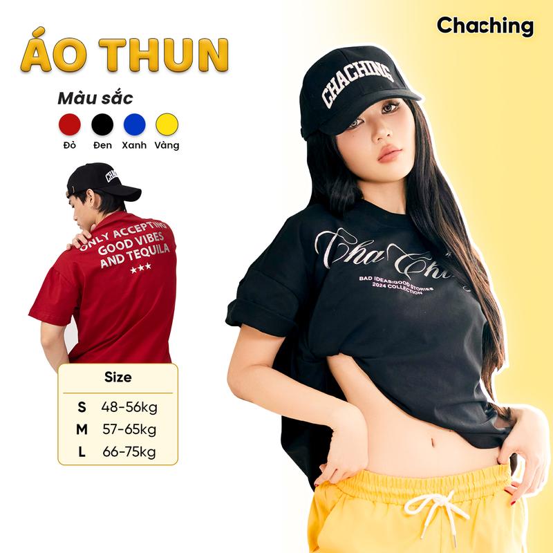 Áo Thun Unisex In Nhũ Kim Tuyến ChaChing, Áo Phông Nam Nữ Form Boxy In Kim Tuyến Lấp Lánh Chất Liệu Vải Cotton Mềm Mại, Thoáng Mát