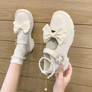 Sepatu Docmart Cewek Pita Elegant Sepatu Kerja wanita Korea Loafers Mary Jane Lolita Casual Shoe