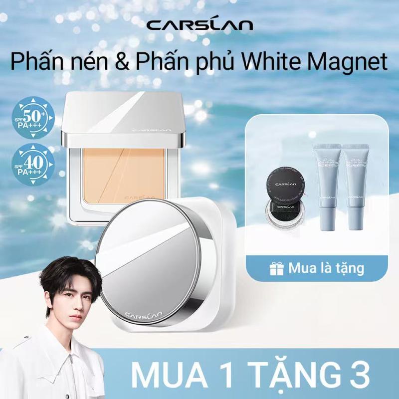 Chanhbeauty93 Phấn phủ chống nắng White Magnet Carslan SPF 40+ PA+++ 9g Đều màu mịn da ngay Nắng nóng bám nền lâu+ Mua 1 tặng 3 Phấn phủ mini 1g*1+Kem nâng tông mini 5g*2