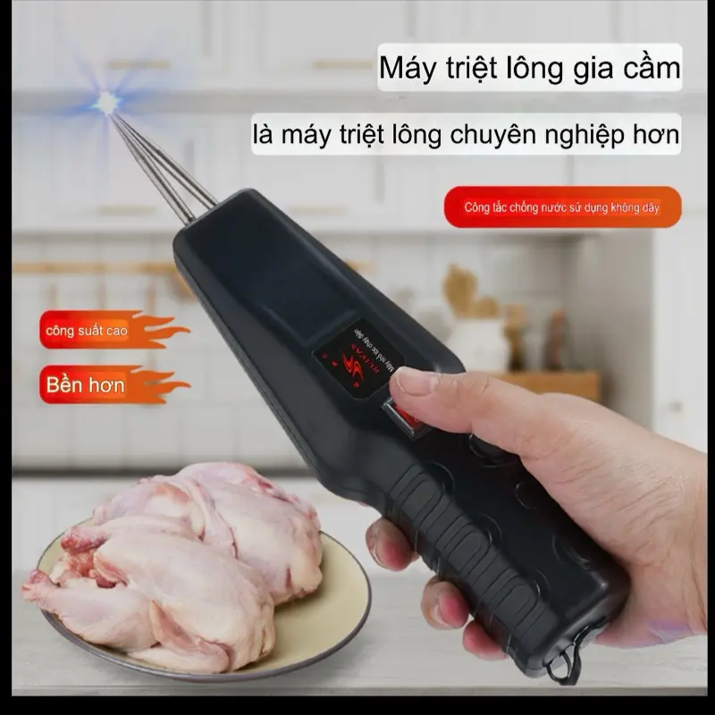 Máy Nhổ Lông Vịt Cầm Tay, Máy Vặt Lông Vịt Gà Lông Măng Không Dây Thế Hệ Mới Công Suất Cao, Bảo Hành 12 Tháng