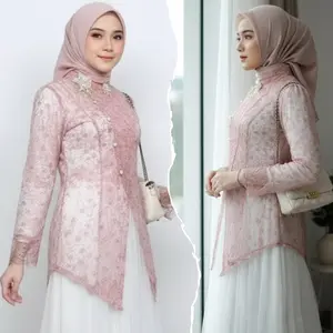 Set Dress Gaun Outer Iner Dan Rok Tutu-Dress Kondangan Gamis Brukat Gaun Pesta-Baju Lebaran