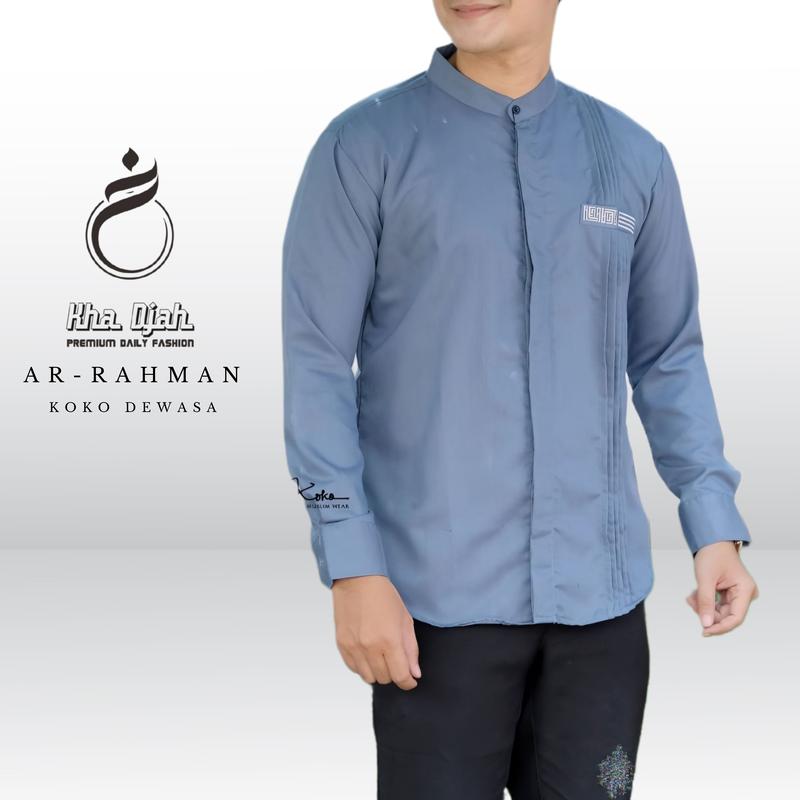 Baju Kemeja Koko Pria Dewasa Koko Lengan Panjang Polos Size M L XL Terbaru 4