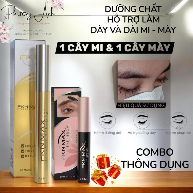    COMBO 2   1 Mi FKN MAX 6.5ml và 1 Mày FKN MAX 3ml   Phiên Bản Cải Tiến   Hỗ Trợ Hạn Chế Thâm Hỗ Trợ Dưỡng Mi Dày Dài Rút Ngắn Thời Gian Làm Đẹp Cho Nữ  Women.   1 MI + 1 MÀY   