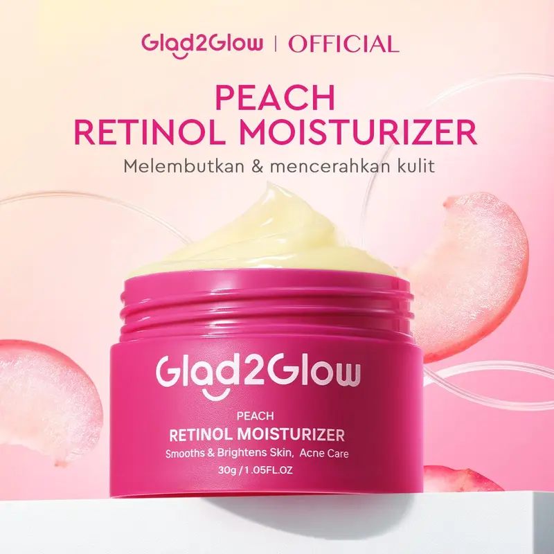 Glad2Glow Moisturizer gather -Suitable for all skin-Peachy Retinol Anti-Aging+Acne Care, Pomegranate Niacinamide Brightening, Blueberry Ceramide Sensitive Skin Barrier Repair, Kiwi 3D Acid Blemish Control 4