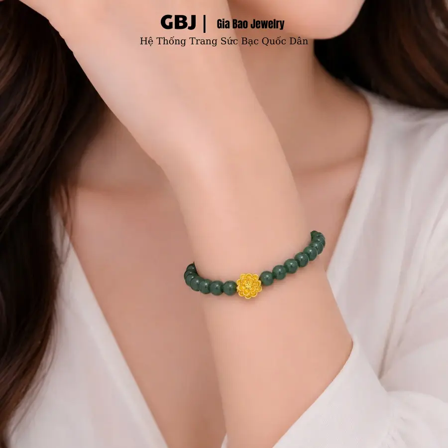 Phụ Kiện Vòng Tay Đ.á Lam Ngọc 6Li Phối Charm Hợp Kim Xi Vàng Sang Trọng Xinh Xắn (Khách Tự Xỏ Số Viên & Charm Theo Sở Thích) Kèm Video Hướng Dẫn