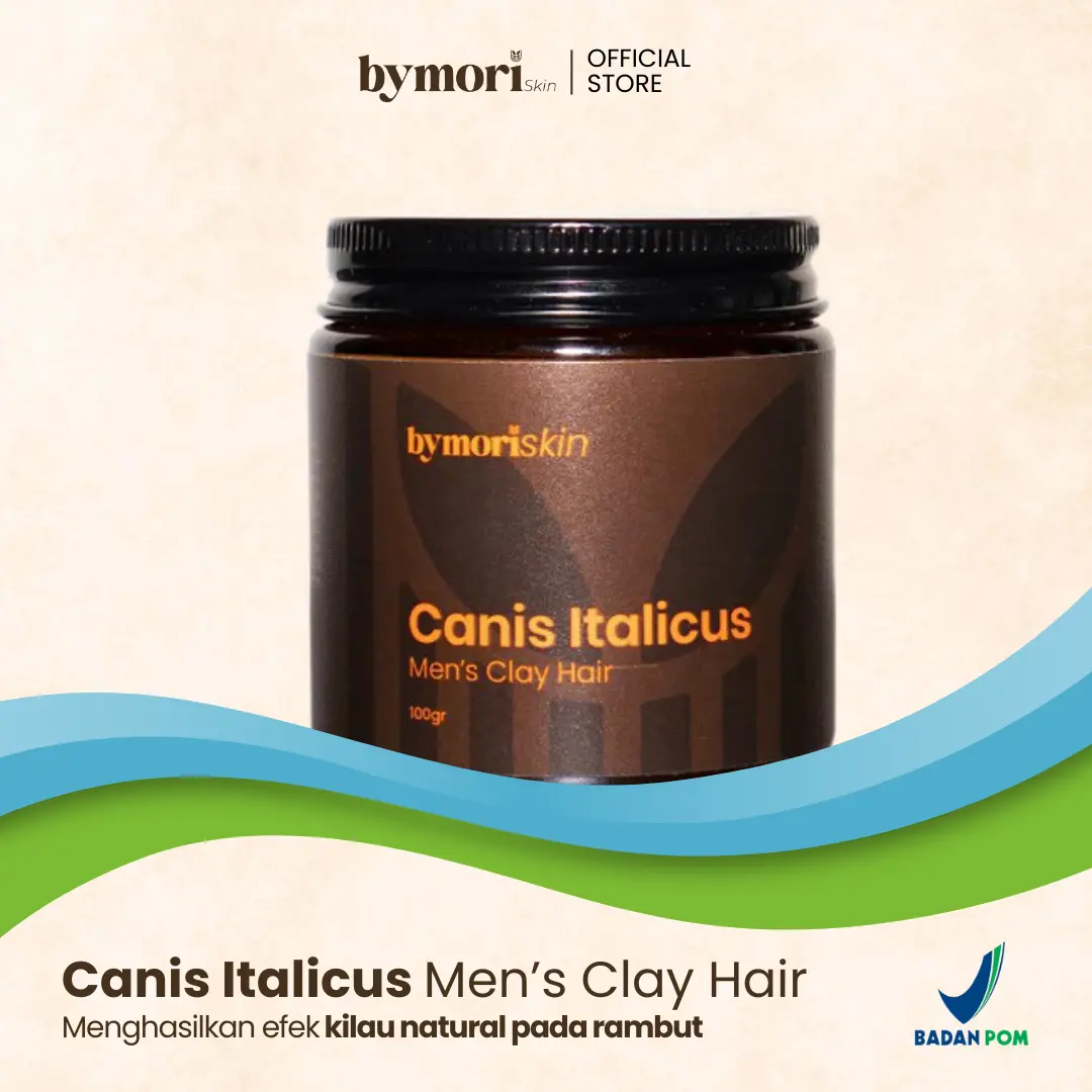 Bymoriskin Canis Italicus Men Hair Clay Minyak Penata Rambut Hair Styling Pria Size 100 gram