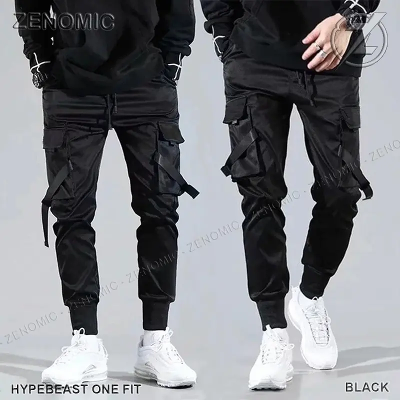 Jogger Pants Cargo Hypebeast Zenomic Distro Techwear Cyberpunk Pria Korea Style Casual Keren