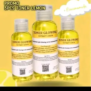 TERLARIS 3pcs TONER GLOWING LEMON PENCERAH WAJAH essence aging perawatan kosmetik pencerah facial pelembab centella syb merawat wajah 30ml