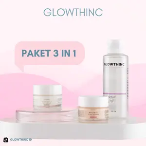 Glowthinc paket 3in1 Toner Exfoliating, Night & Day Cream paket pencerah wajah