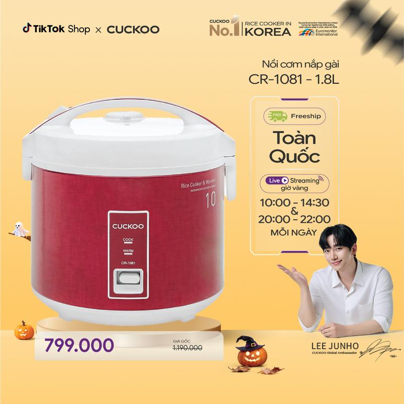 Nồi cơm điện Cuckoo CR-1081, dung tích 1.8 lít, công suất 700W - Nấu Cơm - Nấu Ăn