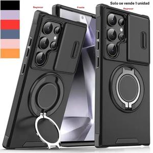 Funda para teléfono con cámara deslizante anticaídas y duradera para Samsung Galaxy S25/S24/S23/S22 Ultra/Plus, cubierta protectora resistente a impactos con función de soporte