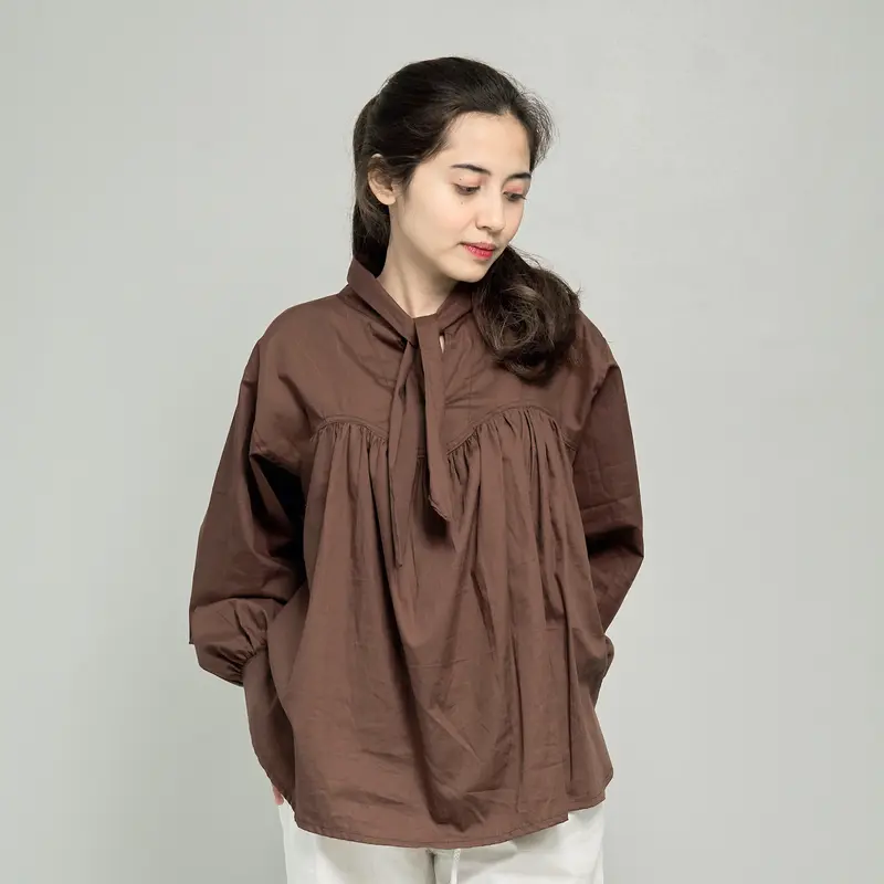 Benang Baju - Wavy Reversible Blouse (Atasan Blus Wanita Dua Sisi Reversible Bisa Bolak-Balik| Atasan Kekinian Elegan) 0