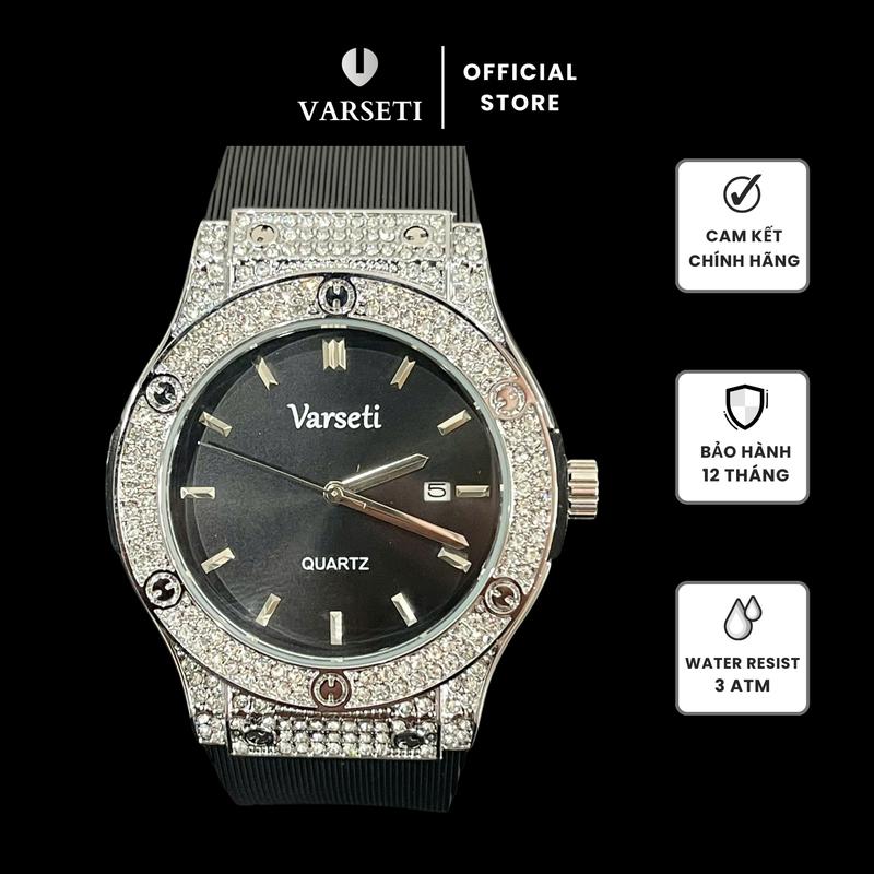 [ KIM TRON X VARSETI ] M102- Đồng Hồ Nam Varseti Phiên Bản Đính Đá Cao Cấp Thời Trang, Sang Trọng