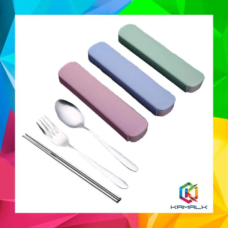 Stainless Steel 3 In1 Fork Spoon and Chopsticks Set