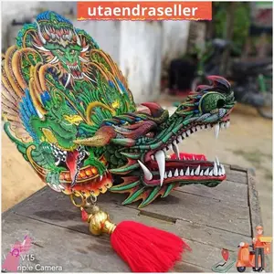 Flas Sale Barongan |Barongan Versi Devil Full Kayu Asli Bonus Kemul Panjang Mahkota Tinggal Pakai Ukuran Anak