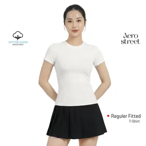 Aerostreet T Shirt Cotton Cloud Perfect Fit Fuji White Woman Fitted Tshirt 1B300