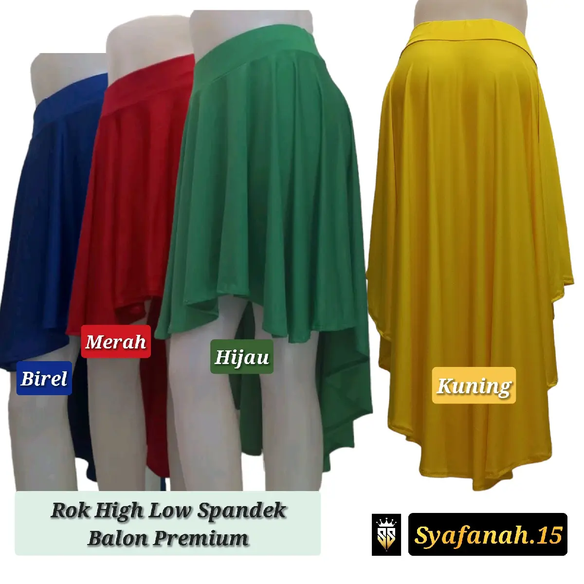 Rok Pinguin High Low Spandek Balon Premium || Rok Senam Belly Dance Line Dance
