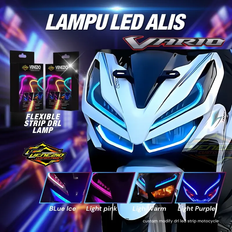 LAMPU ALIS DRL VARIO 125 dan 150 V 2 BONUS DEVIL EYES LAMPU SENJA DEPAN UTAMA LED VARIASI  INJEKSI Asli Foto 0