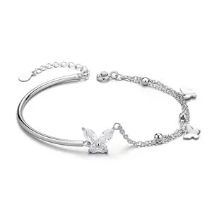 Gelang Glincia Wanita Titanium SIlver Adjustable Aksesoris Tangan Perhiasan Bracelets