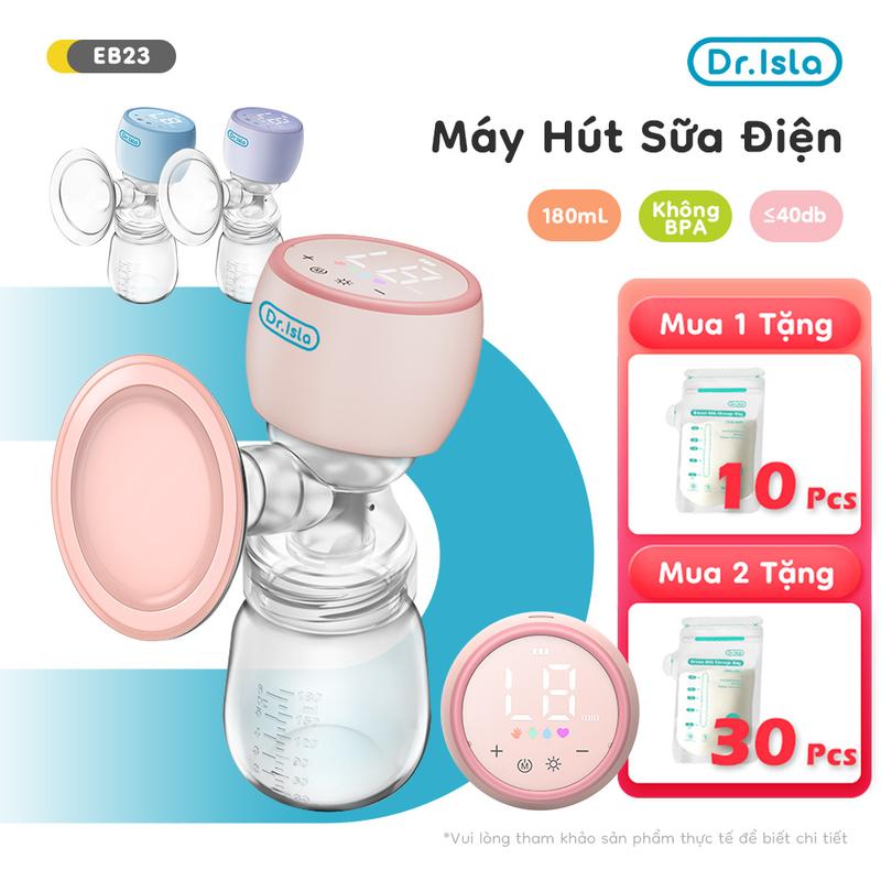 Live Dr.Isla EB23 Máy Hút Sữa Không Dây 180ml BPA Free 4 chế độ và 15 cấp độ hút Đèn ngủ Máy hút sữa rảnh tay