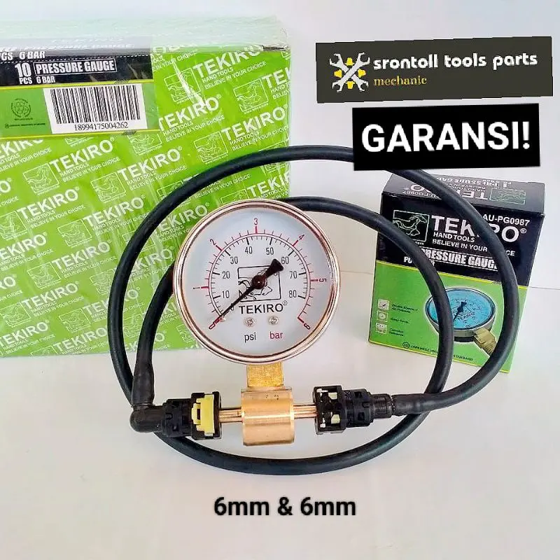 Alat Ukur Tekanan Bahan Bakar Motor Injeksi Fuelpump Tester dengan Konektor 6 & 6 dan Garansi 30 Hari - Karet