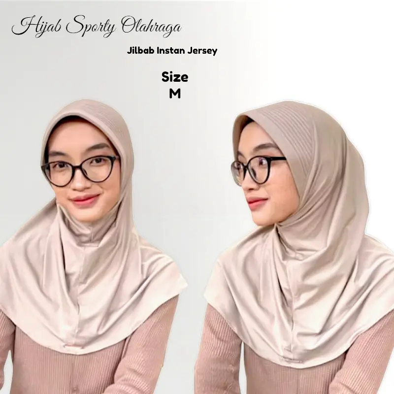 Hijab Bergo Sporty Pet Tebal - Jilbab Instan Olahraga Size M - Matt Jersey Premium Muslim