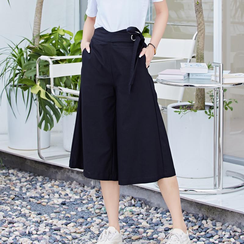 Product Introduction of Eyouth 1063  Women wide leg capri pants high waist casual ladies woman pants 27