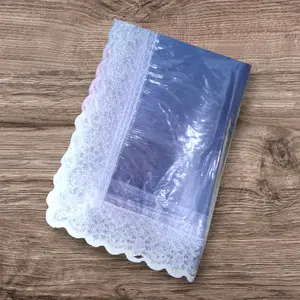 Taplak meja makan plastik pvc bening Tahan air tahan minyak murah meriah berbagai macam ukuran Putih