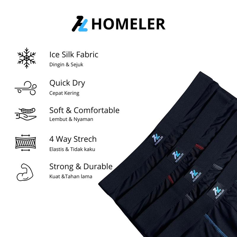 Product Introduction of Homeler Celana Dalam Pria Boxer 1 Box Isi 4 Pcs BX HL-306 49