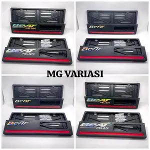 TEMPAT PLAT NOMOR MOTOR COVER TEMPAT DUDUKAN 1 SET PLUS STIKER BEAT PELAN / RUMAH PLAT NOMOR HONDA LIS MERAH BISA BELI SATUAN DAN SEPASANG Motorcycle