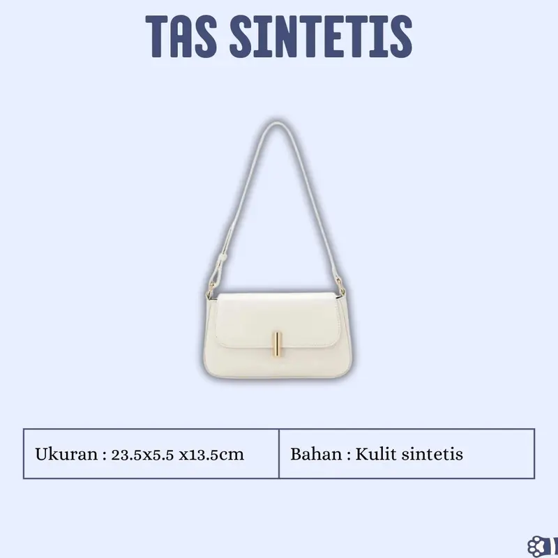 Baby Blue Oneset Celana 3in1 (Kemeja biru, celana ivory, dan tas putih) Korean style Wanita Cantik - PS12 3