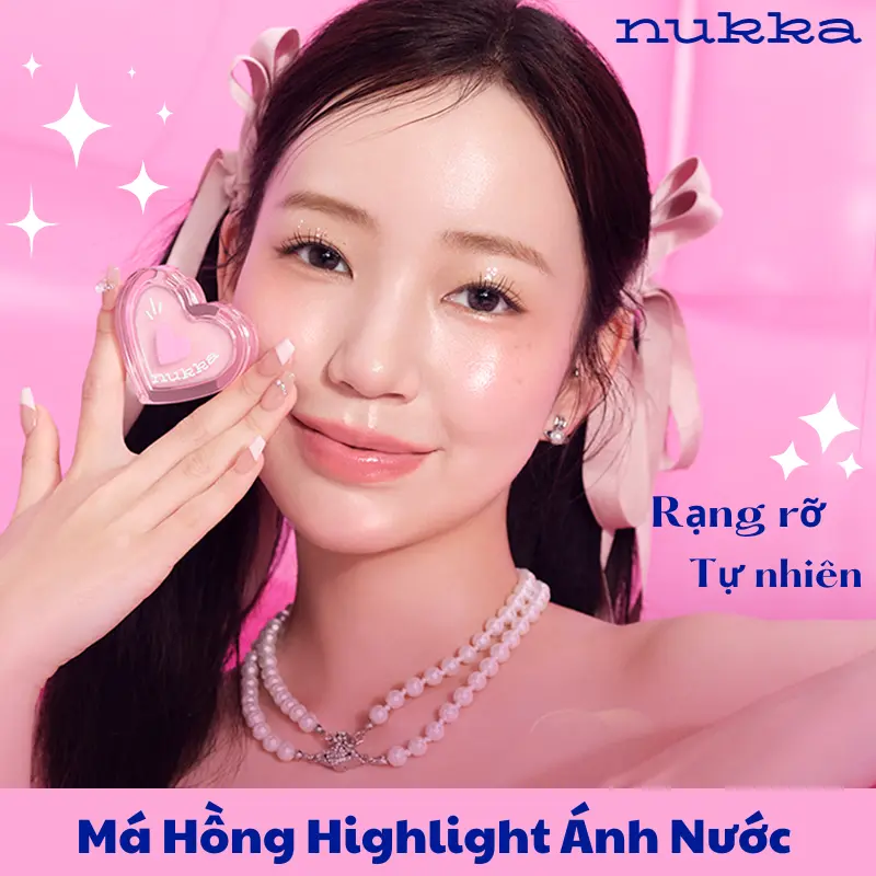 [Live][Combo] Má Hồng Kem Highlight Hiệu Ứng Ánh Nước+Phấn Má Hồng 2 Màu